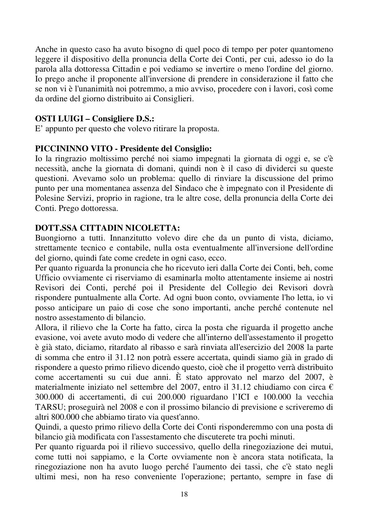 Pagina 18 del verbale
