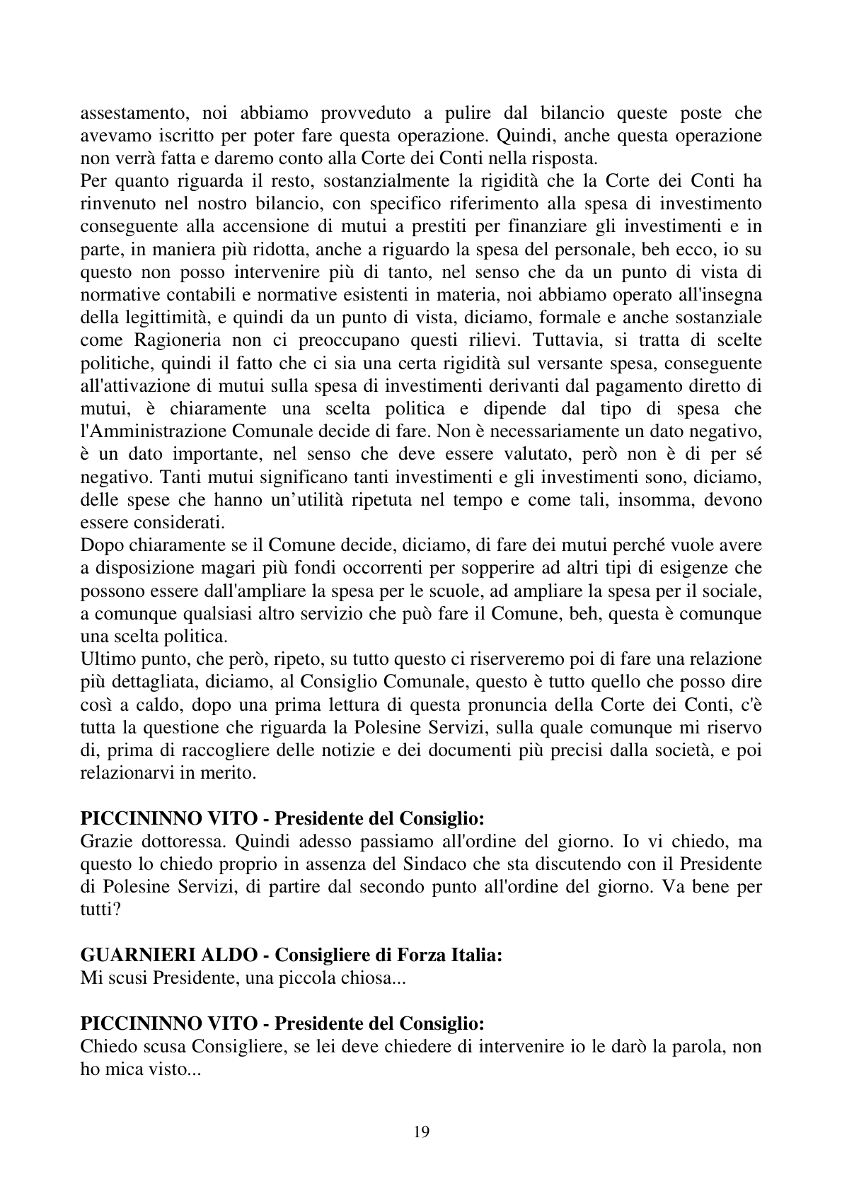 Pagina 19 del verbale