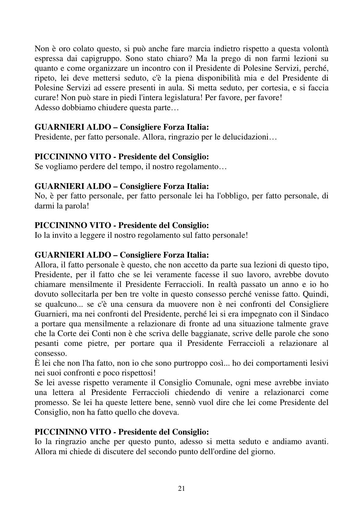 Pagina 21 del verbale
