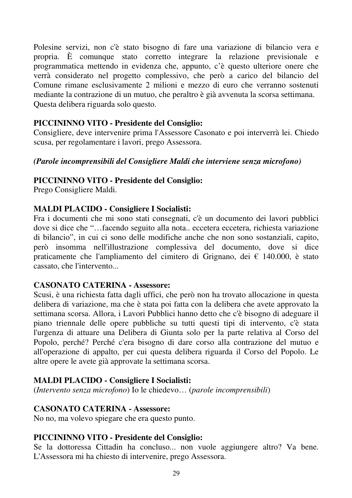 Pagina 29 del verbale