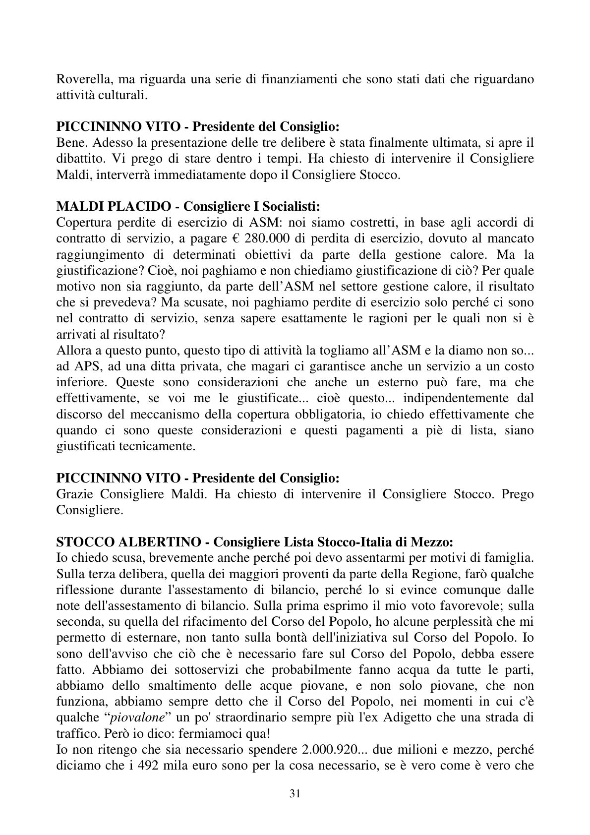 Pagina 31 del verbale