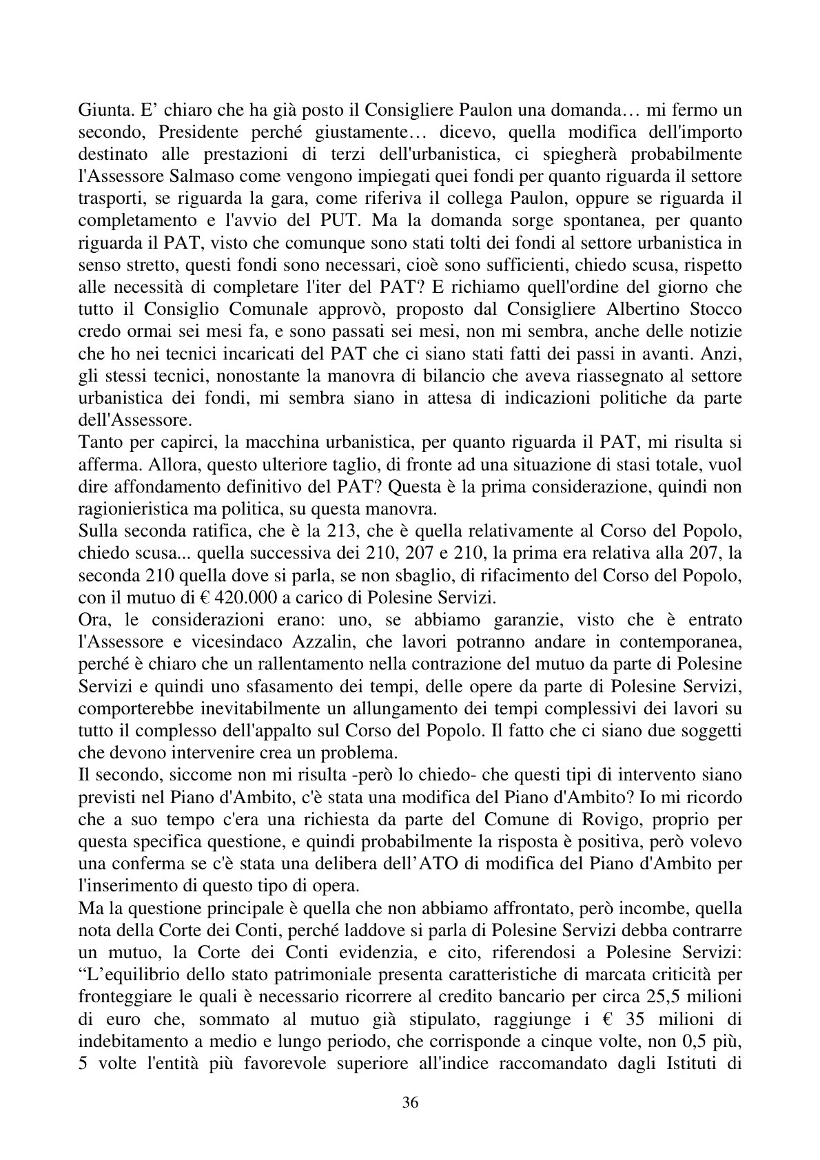 Pagina 36 del verbale