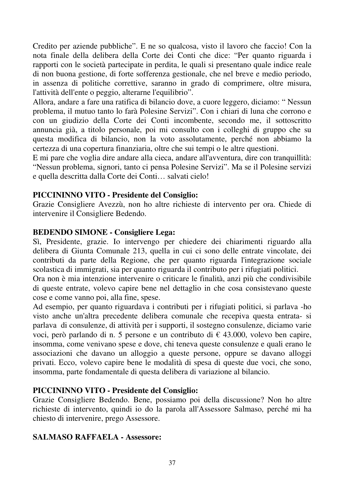 Pagina 37 del verbale
