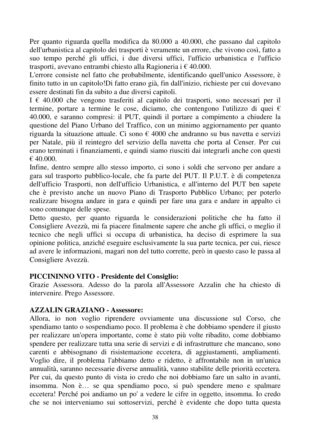 Pagina 38 del verbale