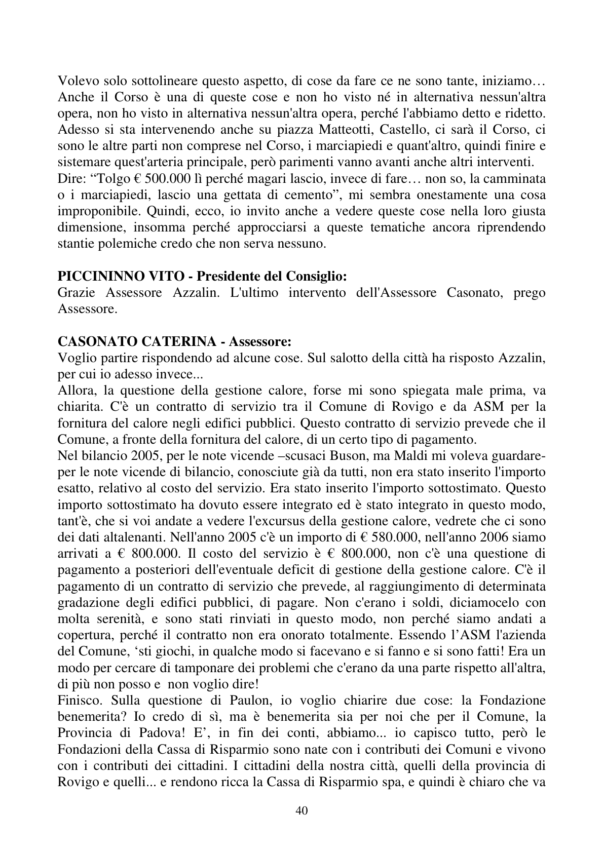 Pagina 40 del verbale