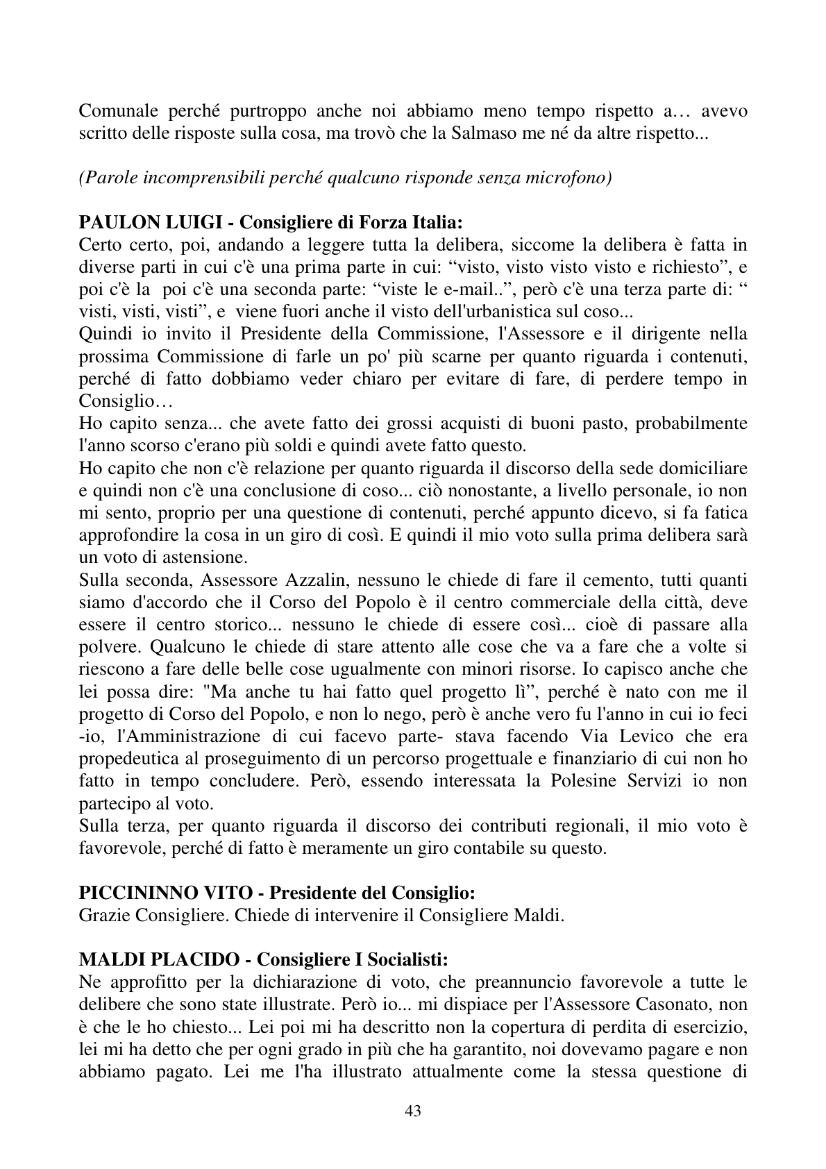 Pagina 43 del verbale
