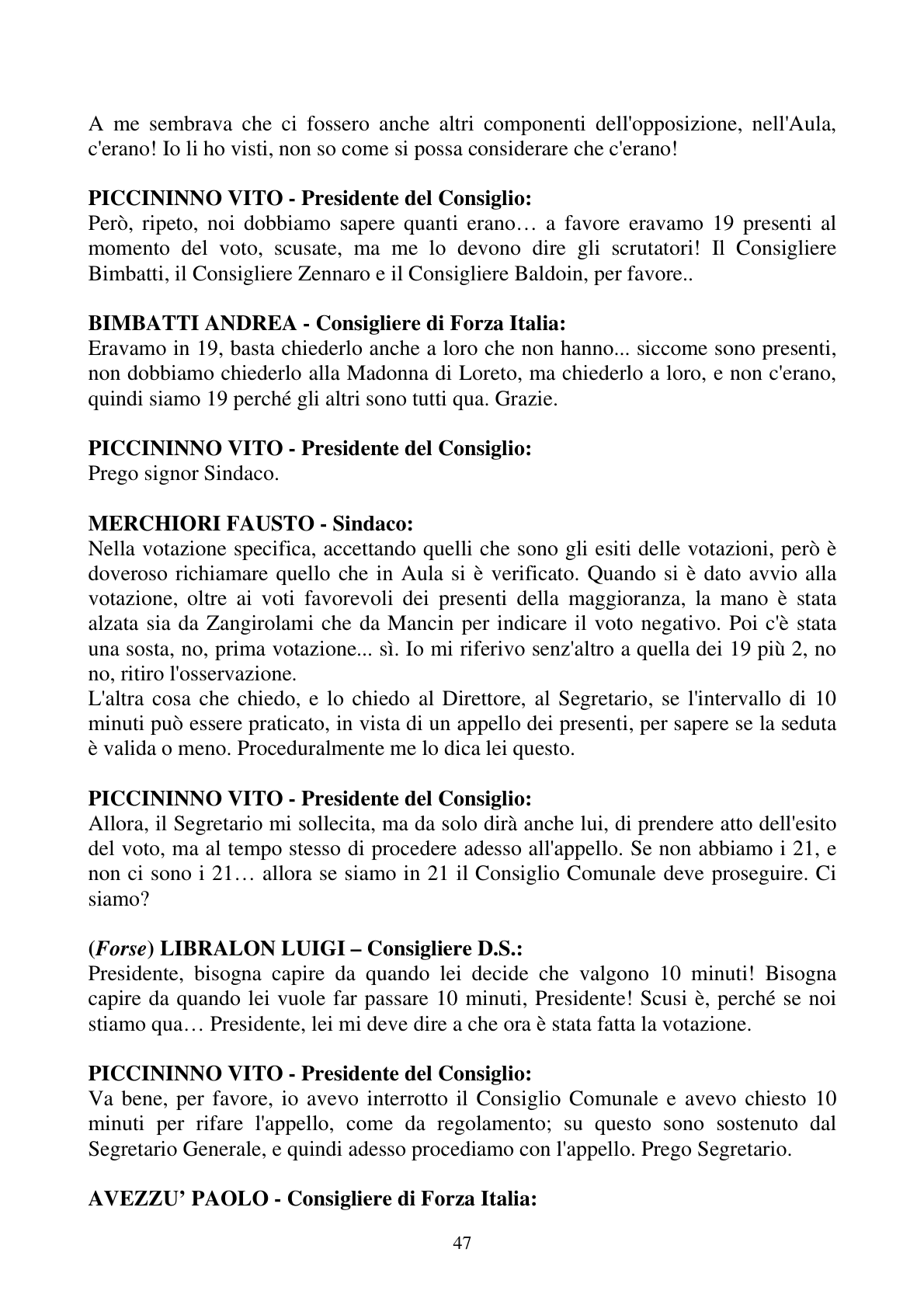 Pagina 47 del verbale