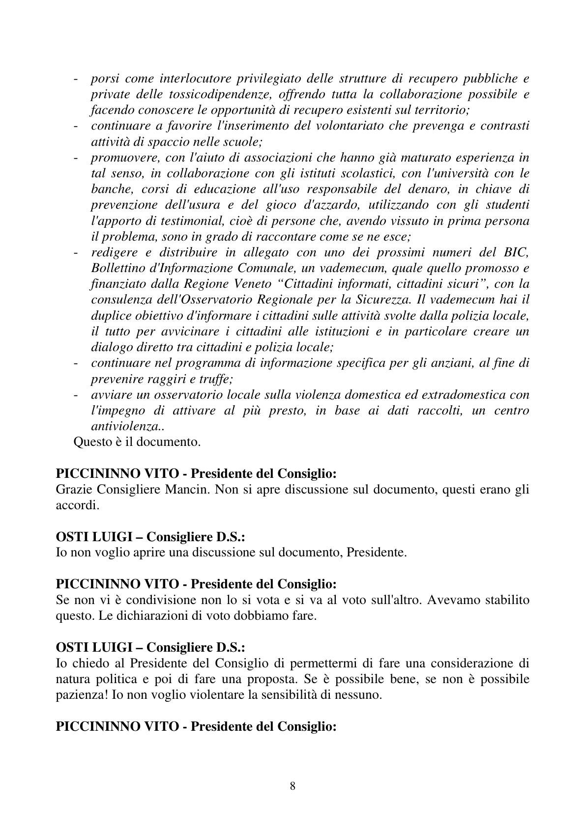 Pagina 8 del verbale