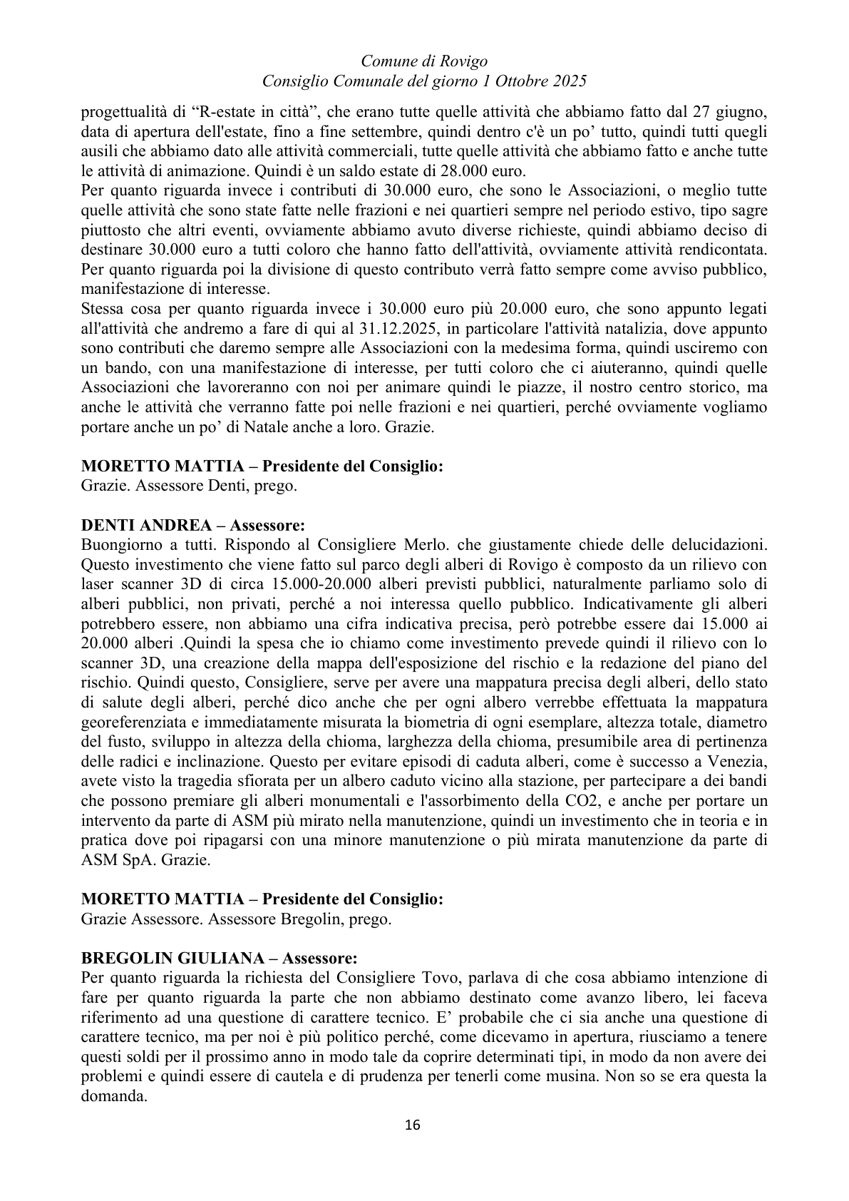 Pagina 16 del verbale