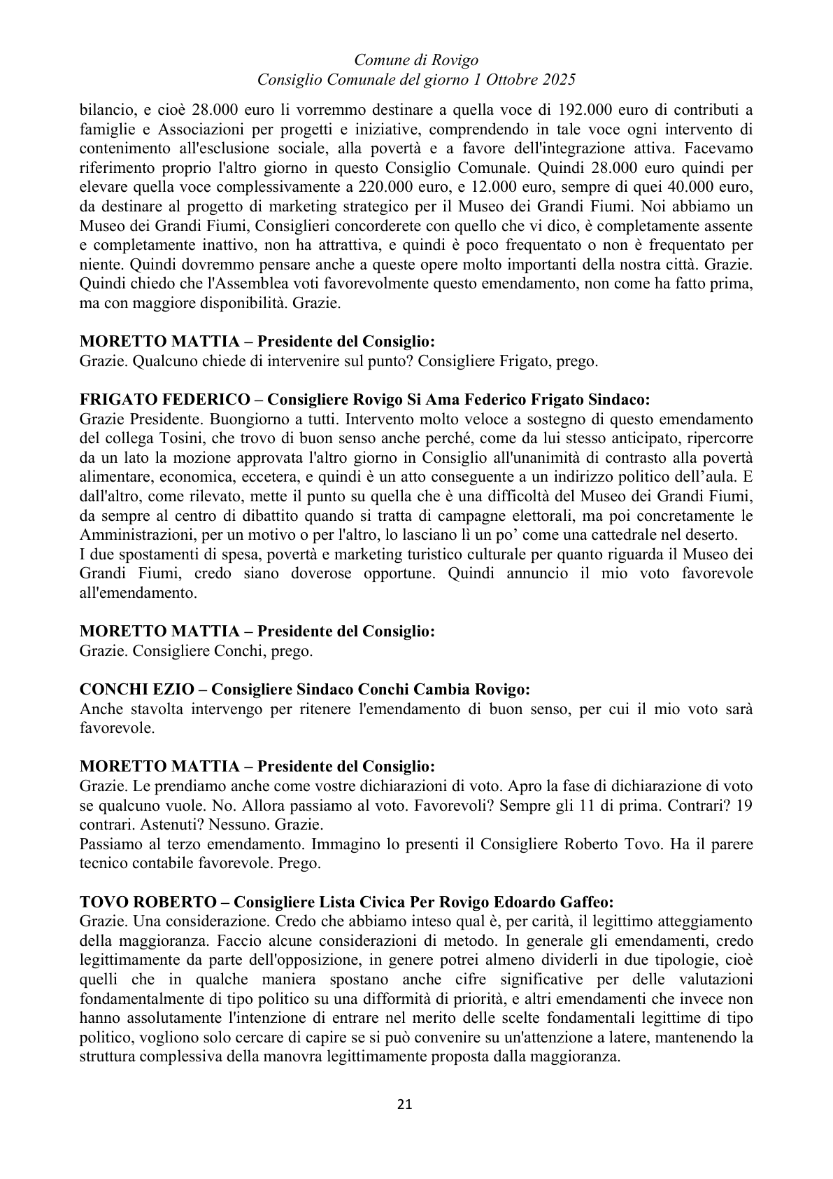 Pagina 21 del verbale