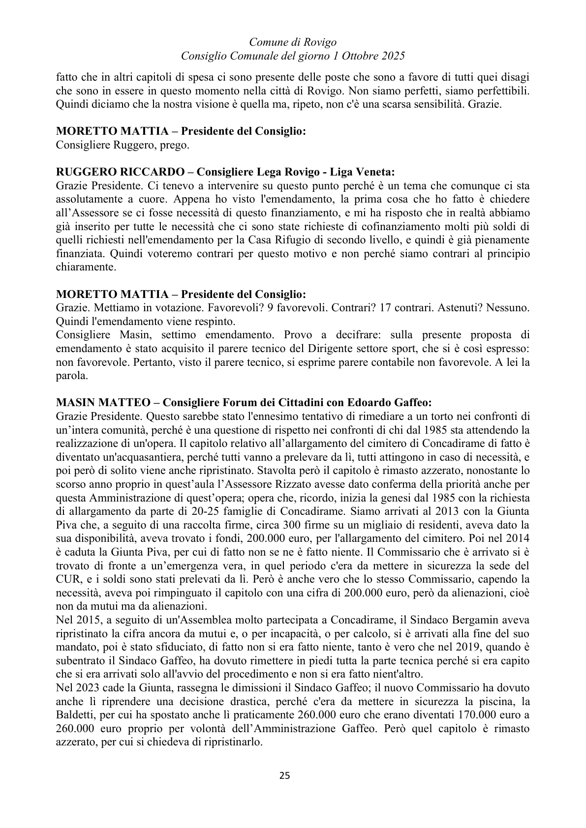 Pagina 25 del verbale