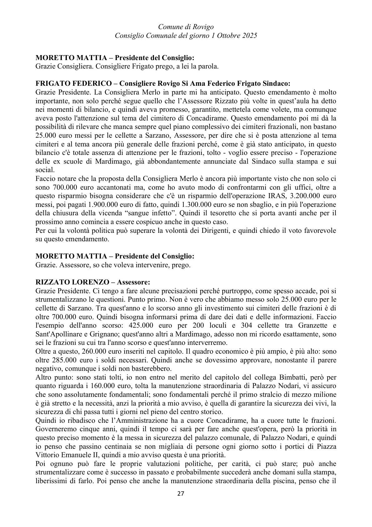 Pagina 27 del verbale