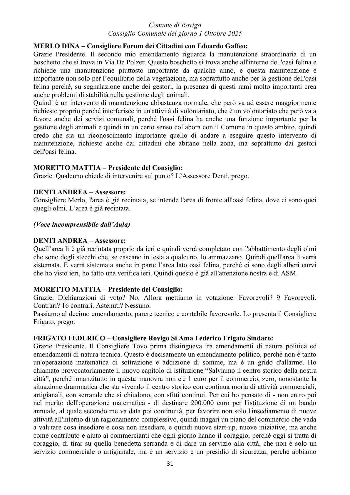 Pagina 31 del verbale