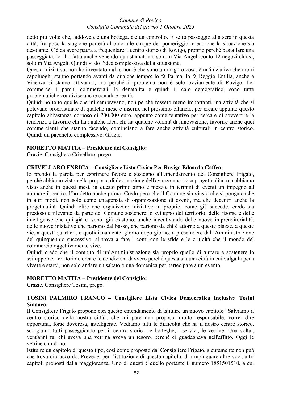 Pagina 32 del verbale