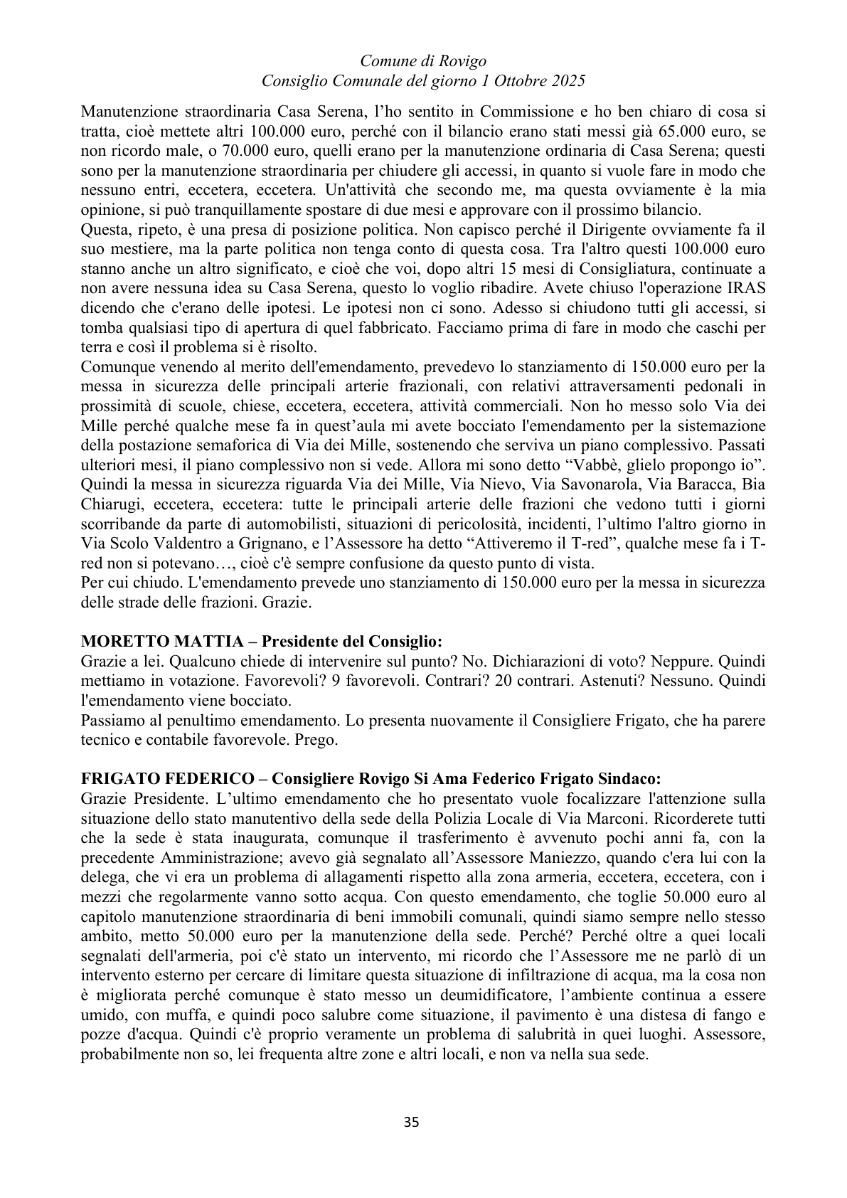 Pagina 35 del verbale