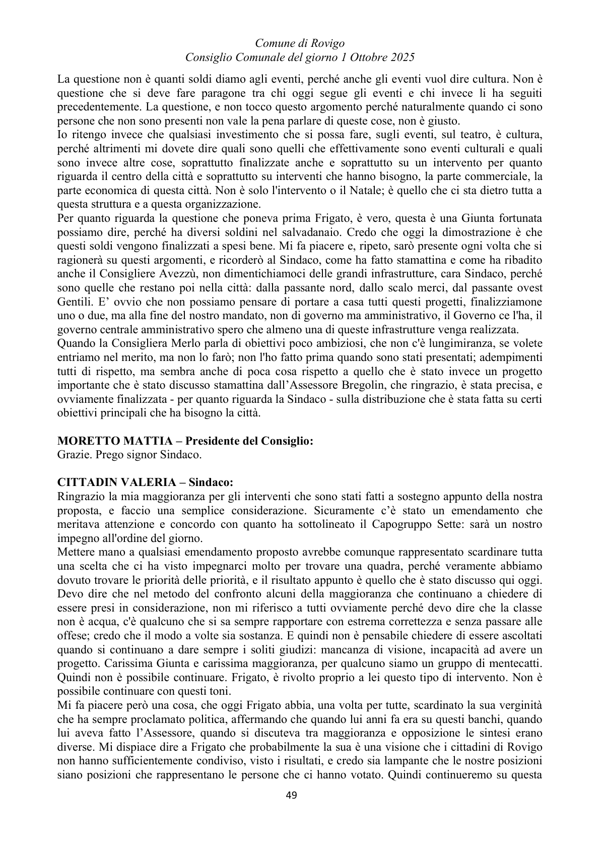 Pagina 49 del verbale