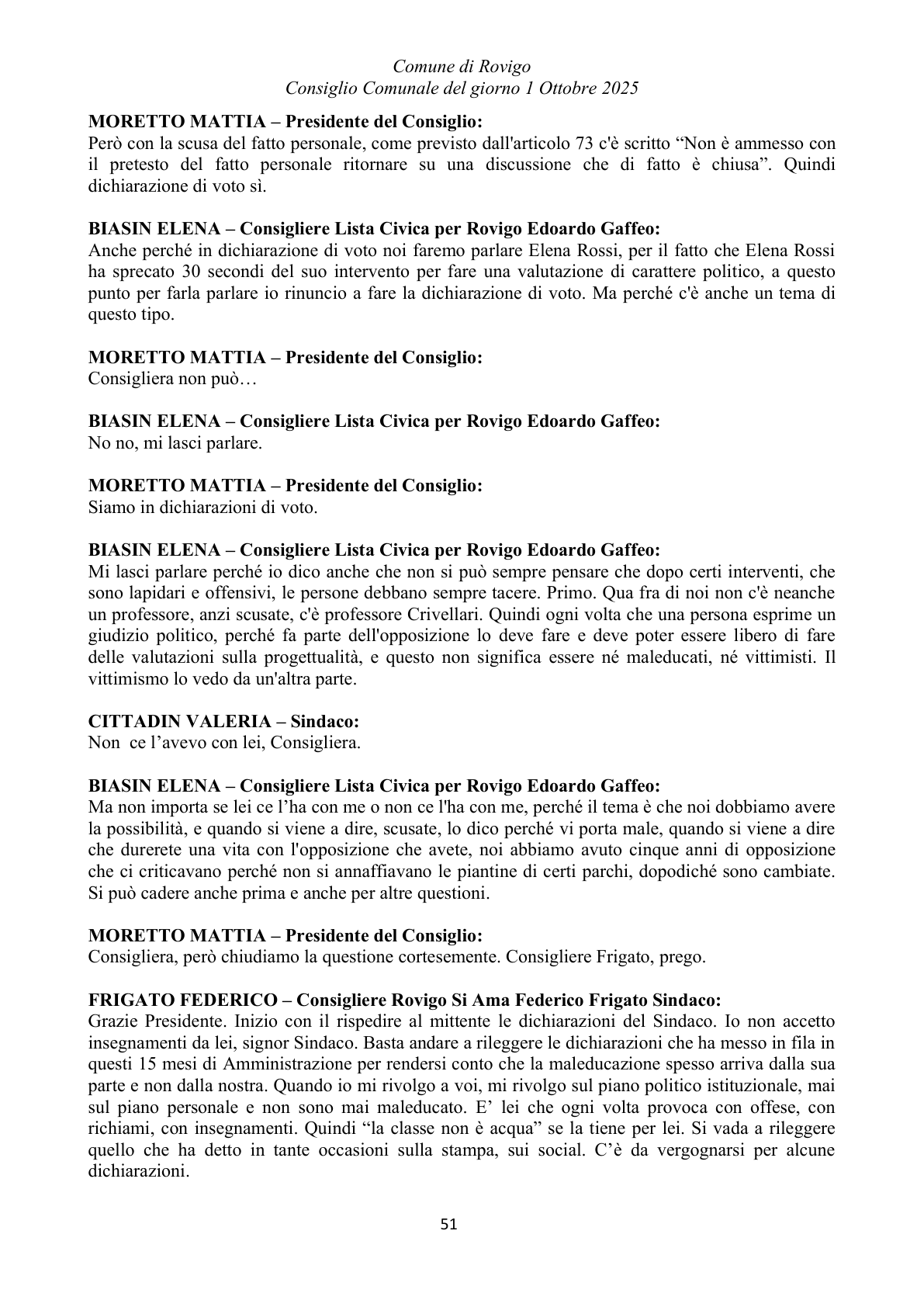 Pagina 51 del verbale