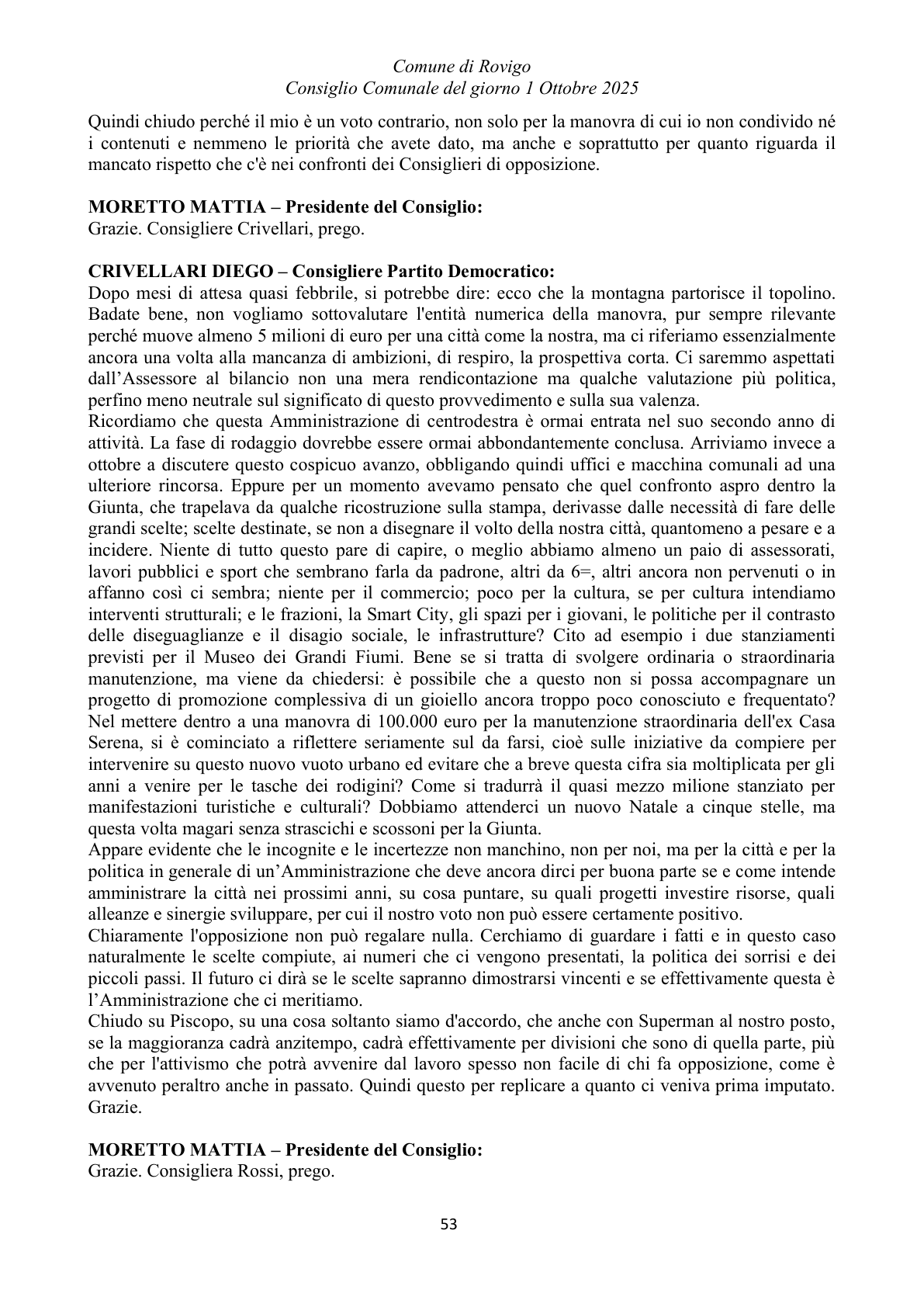Pagina 53 del verbale