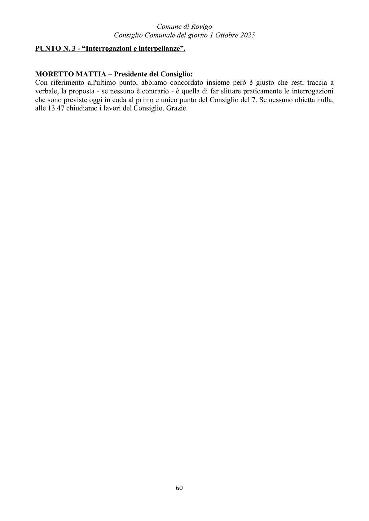 Pagina 60 del verbale