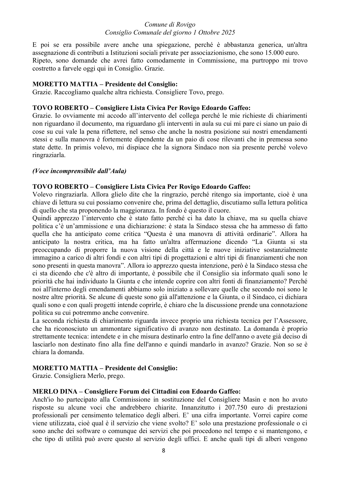 Pagina 8 del verbale