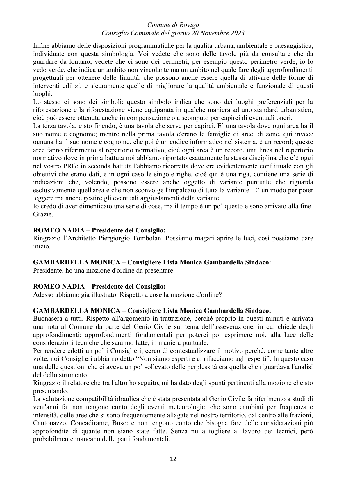 Pagina 12 del verbale