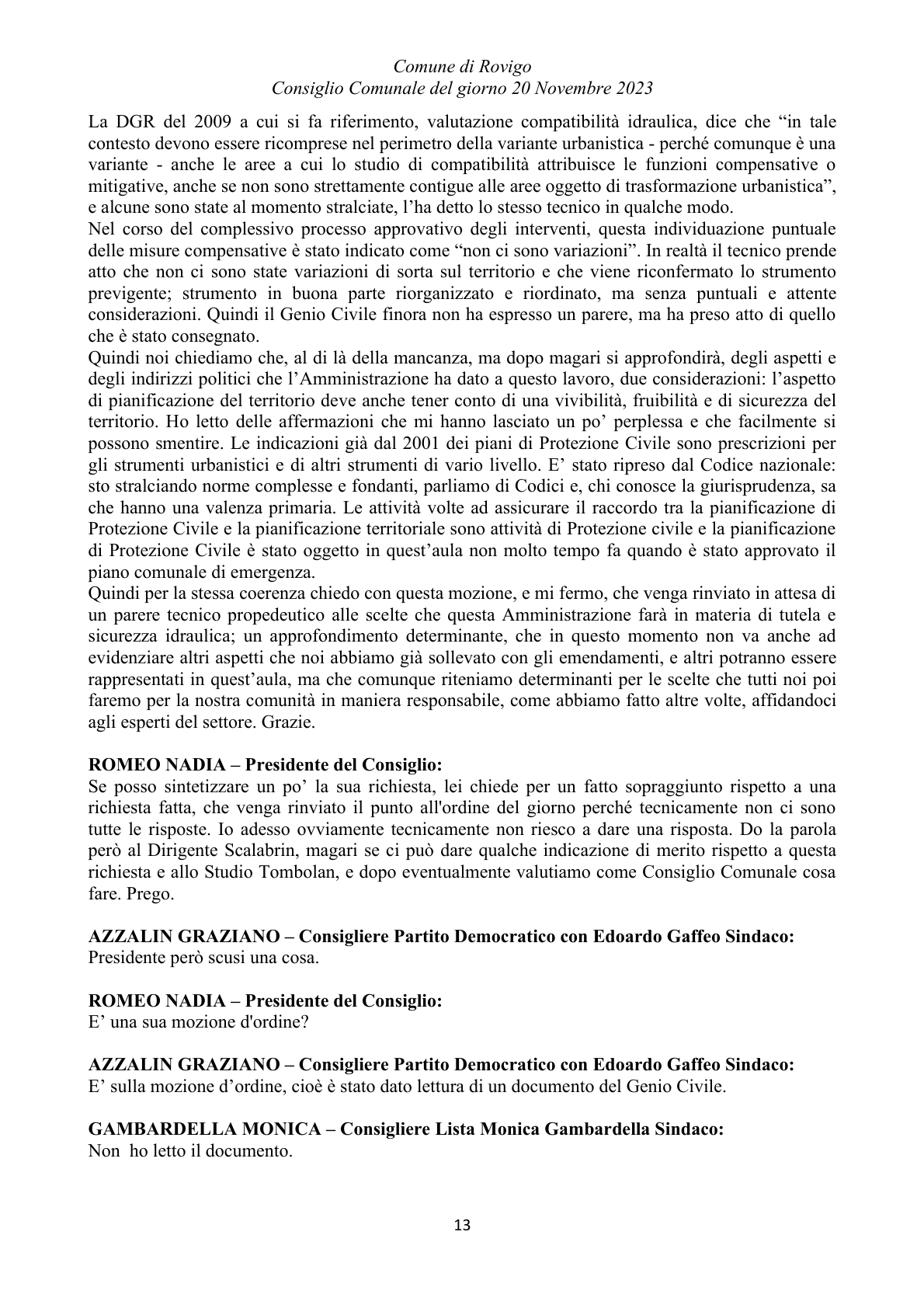 Pagina 13 del verbale