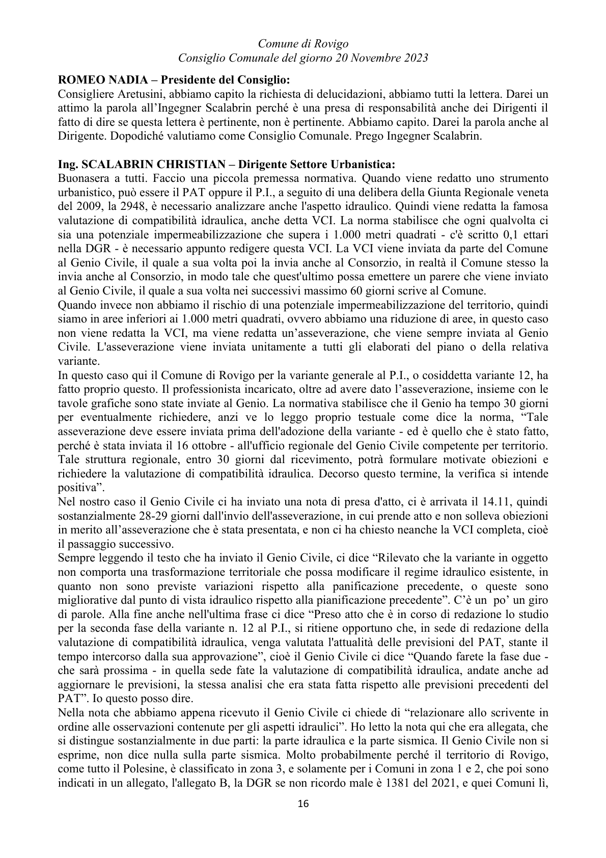 Pagina 16 del verbale