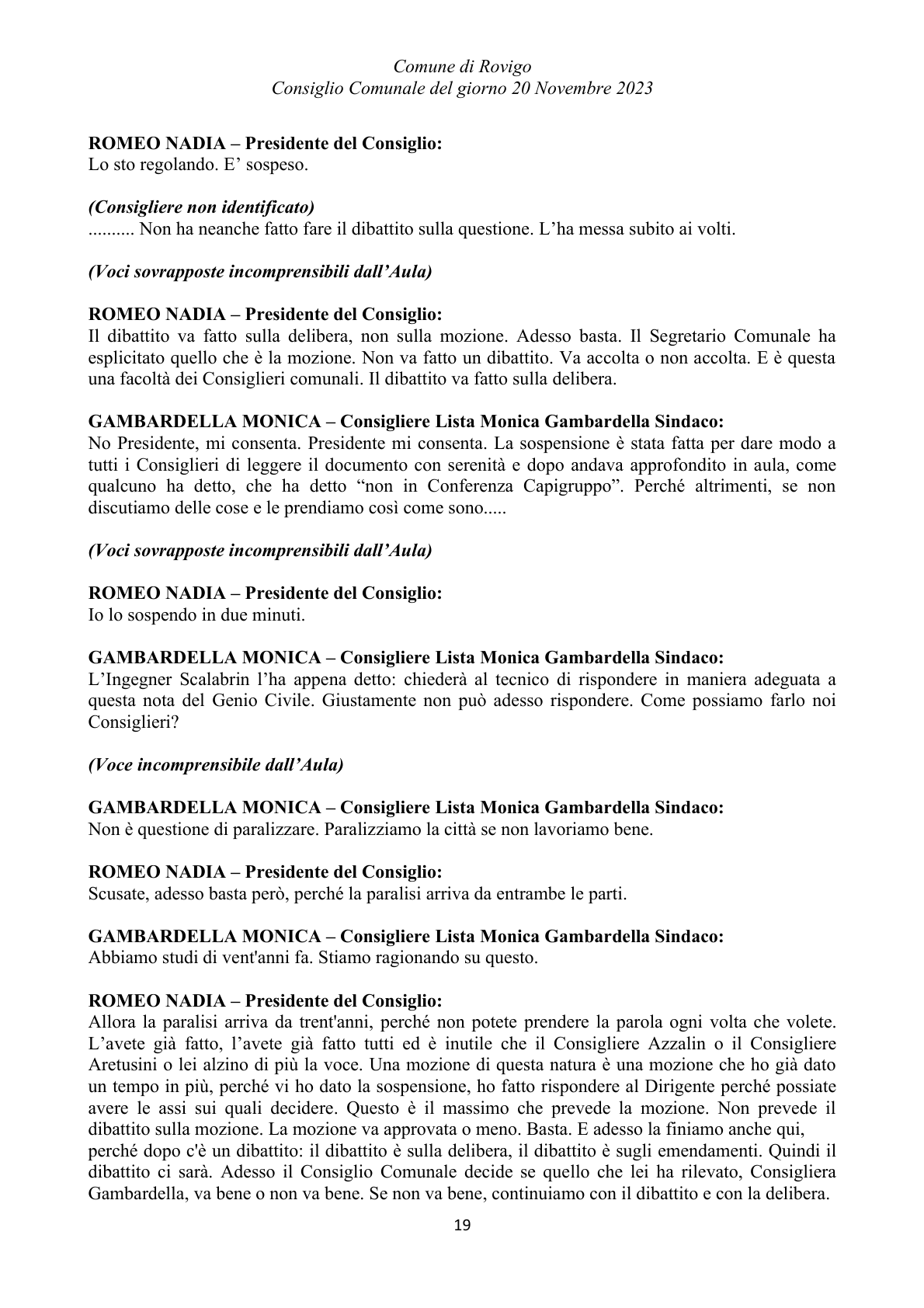 Pagina 19 del verbale