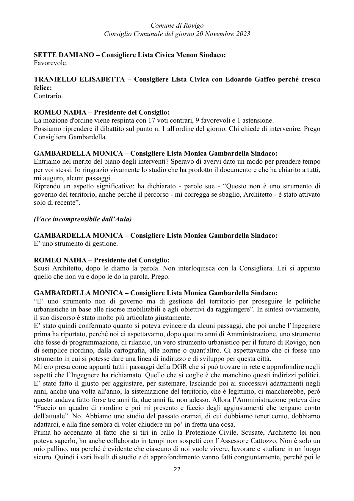 Pagina 22 del verbale