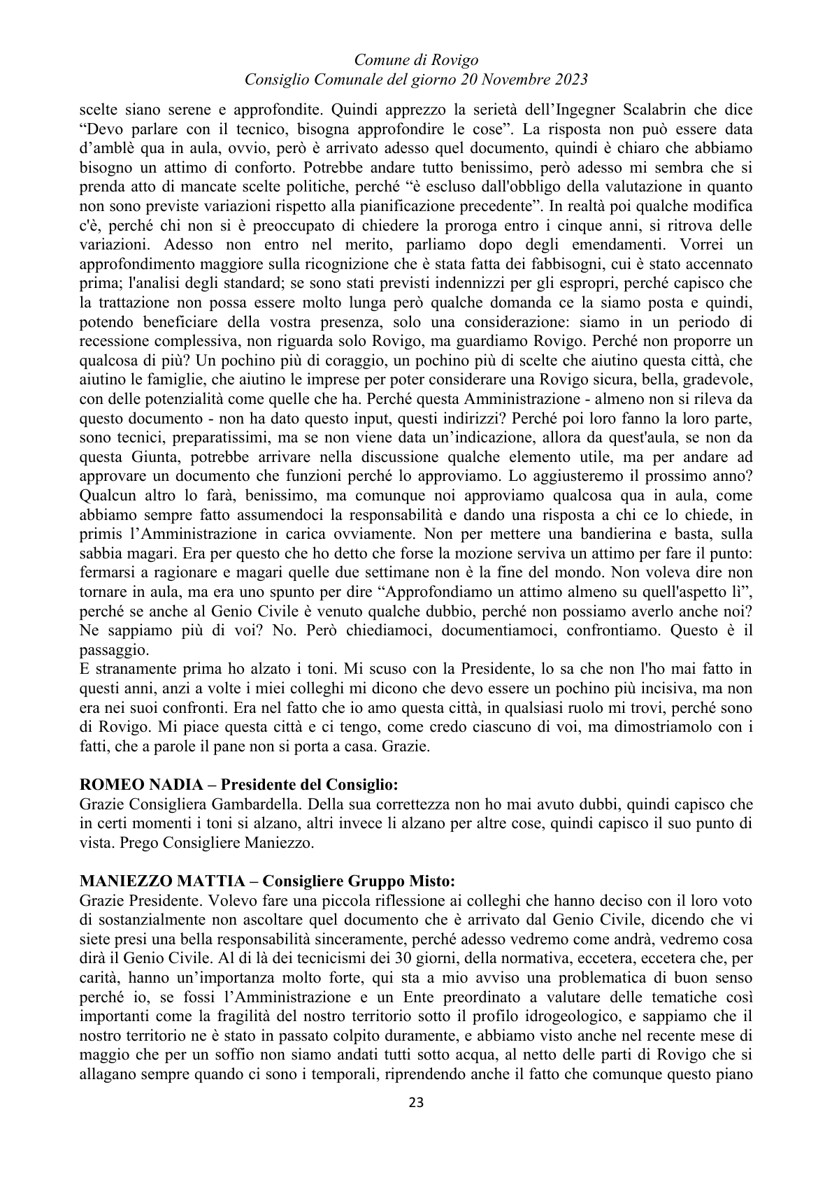 Pagina 23 del verbale