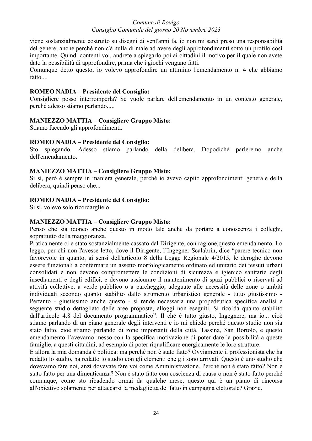 Pagina 24 del verbale