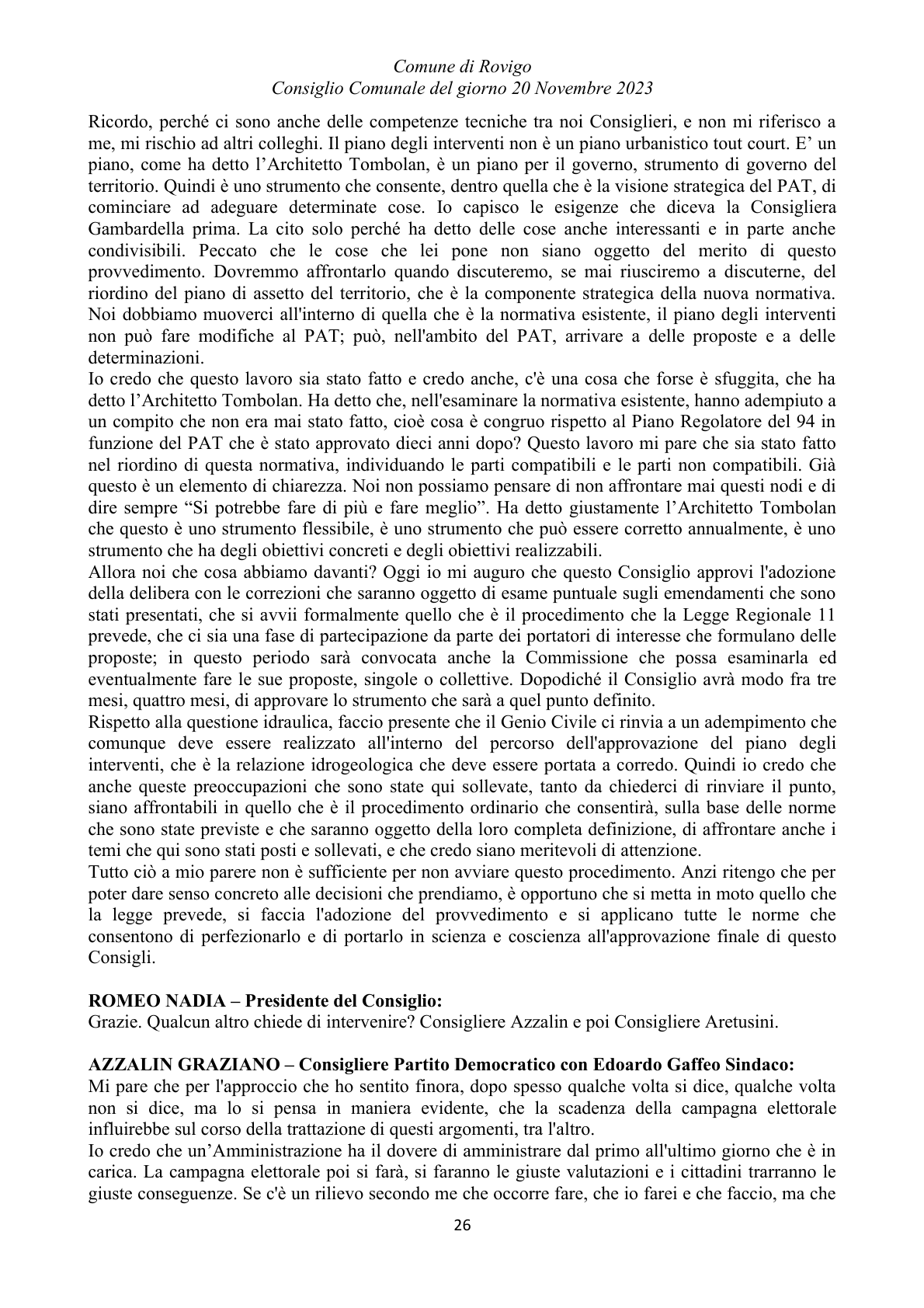 Pagina 26 del verbale