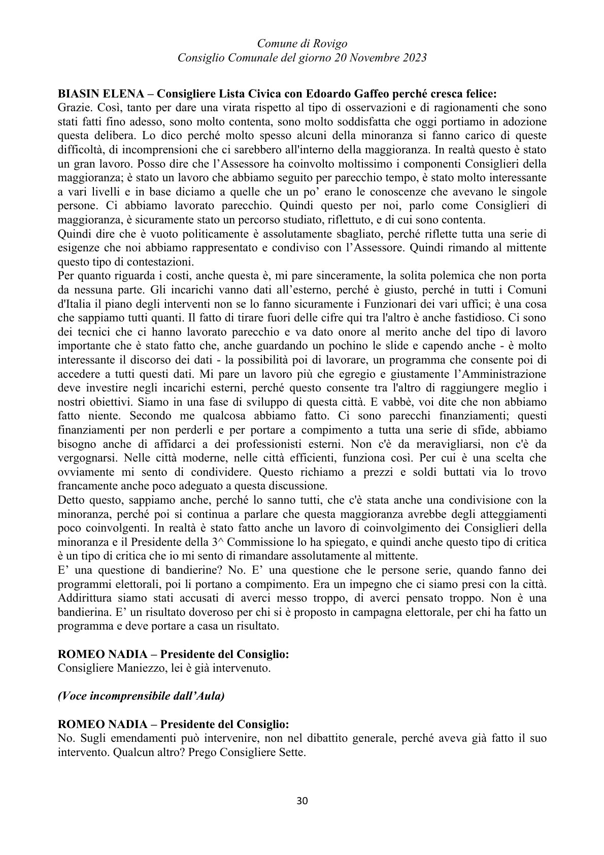 Pagina 30 del verbale