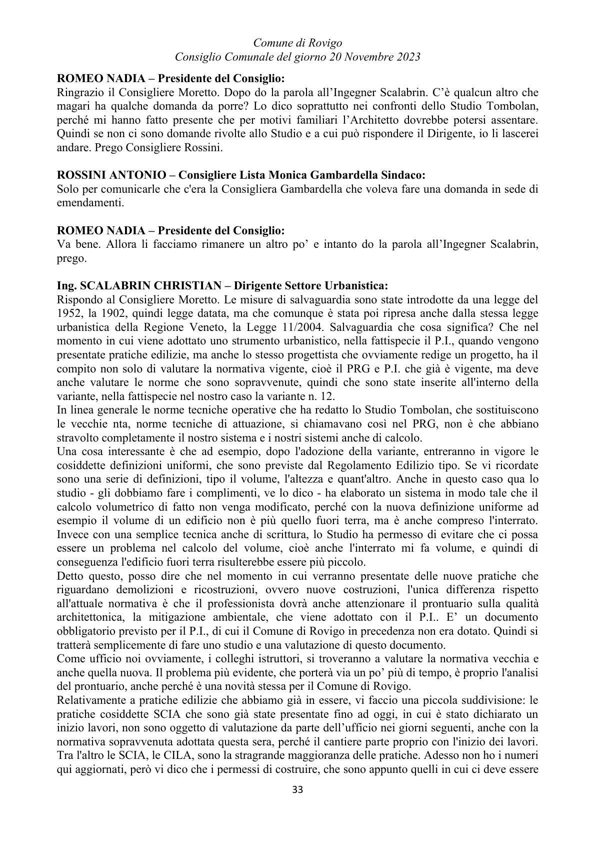 Pagina 33 del verbale