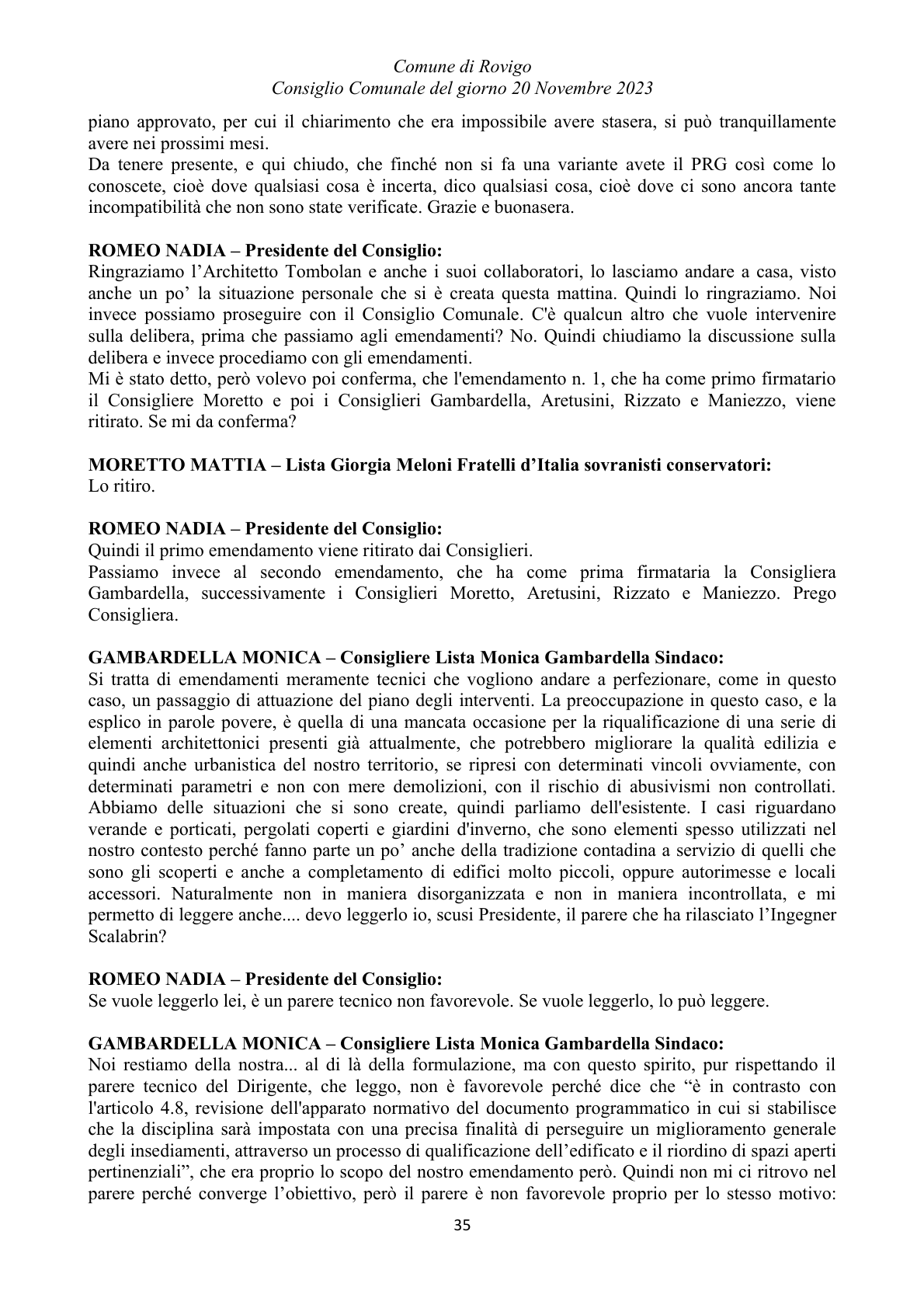 Pagina 35 del verbale