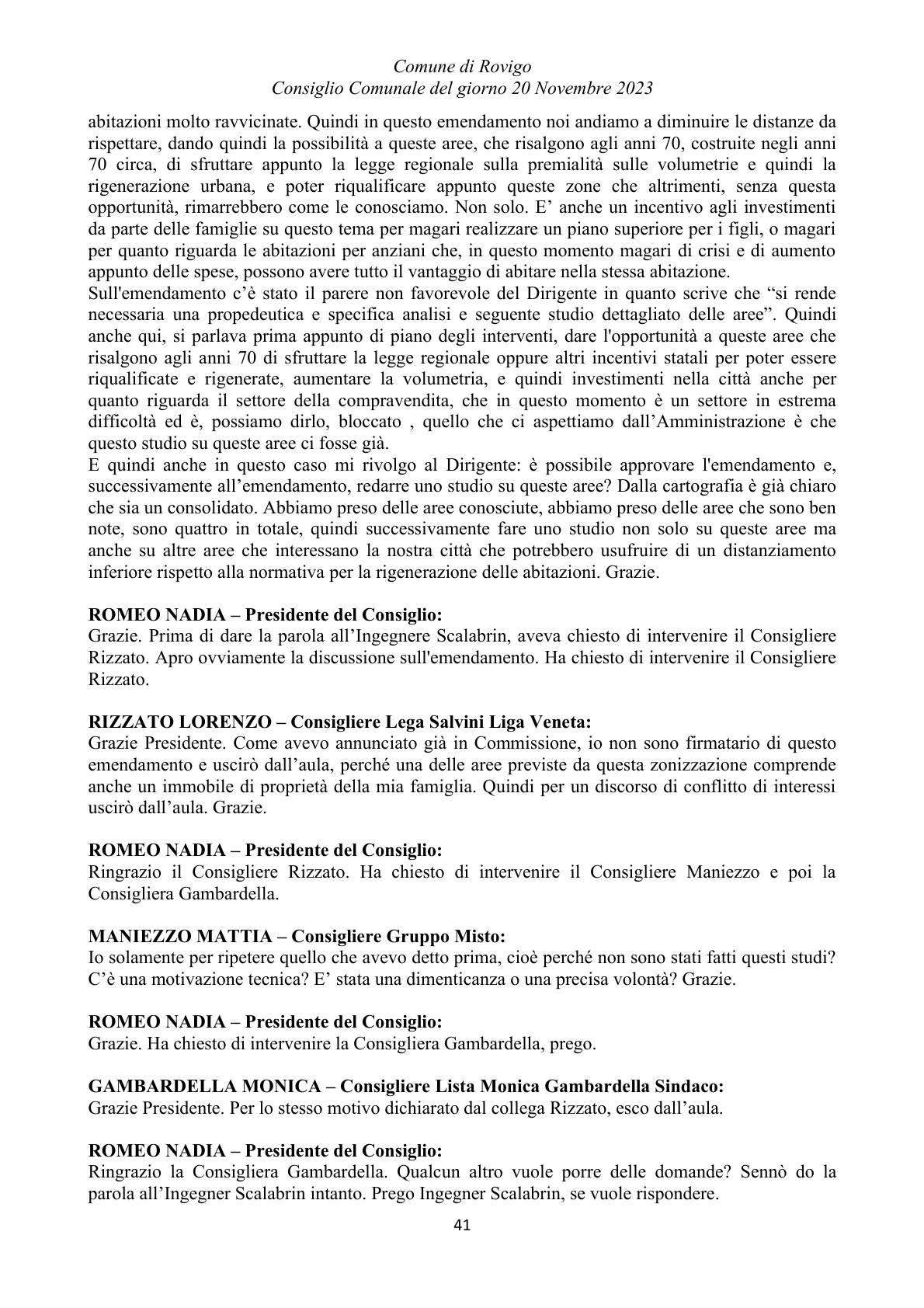 Pagina 41 del verbale