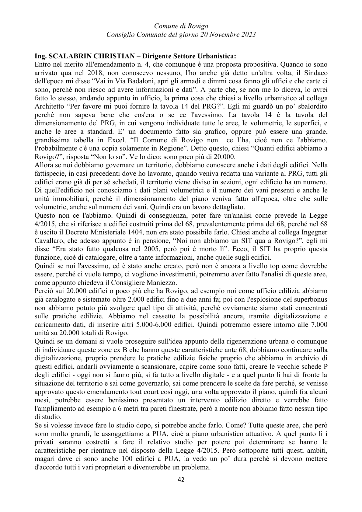 Pagina 42 del verbale