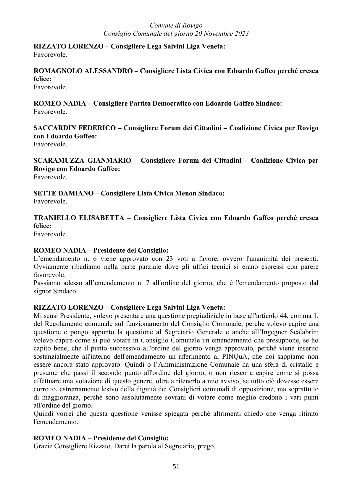 Pagina 51 del verbale