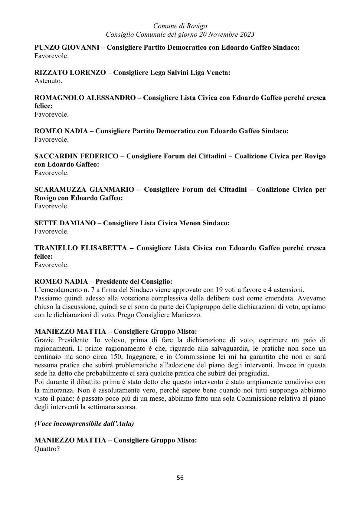 Pagina 56 del verbale