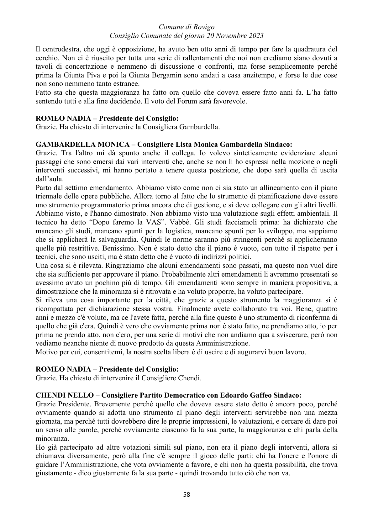 Pagina 58 del verbale