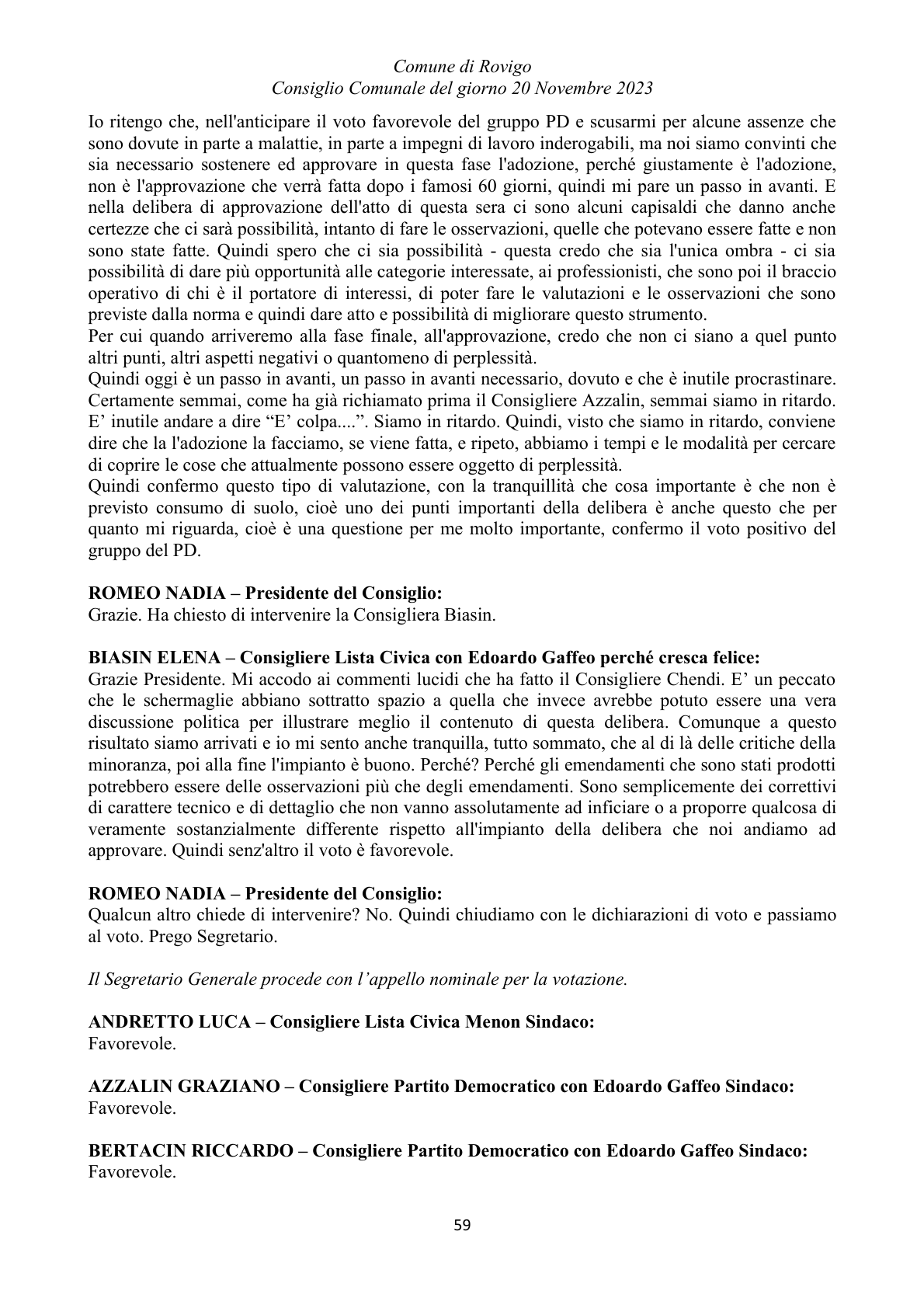 Pagina 59 del verbale