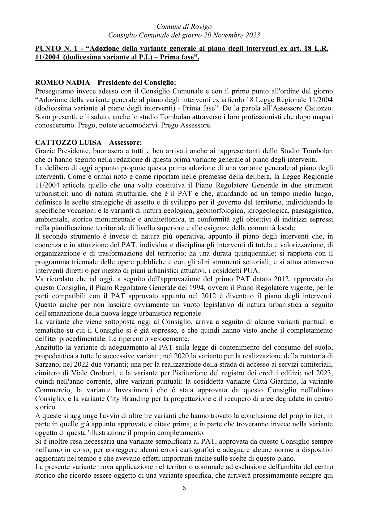 Pagina 6 del verbale