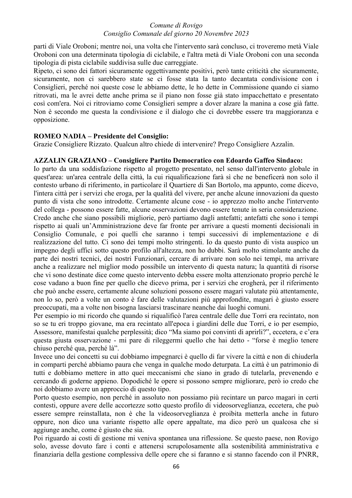 Pagina 66 del verbale