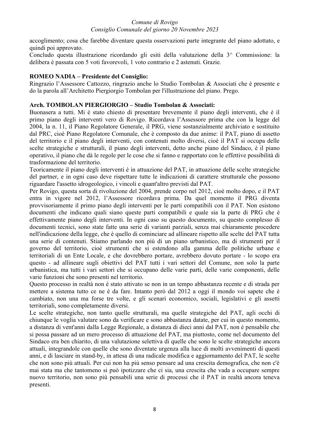 Pagina 8 del verbale