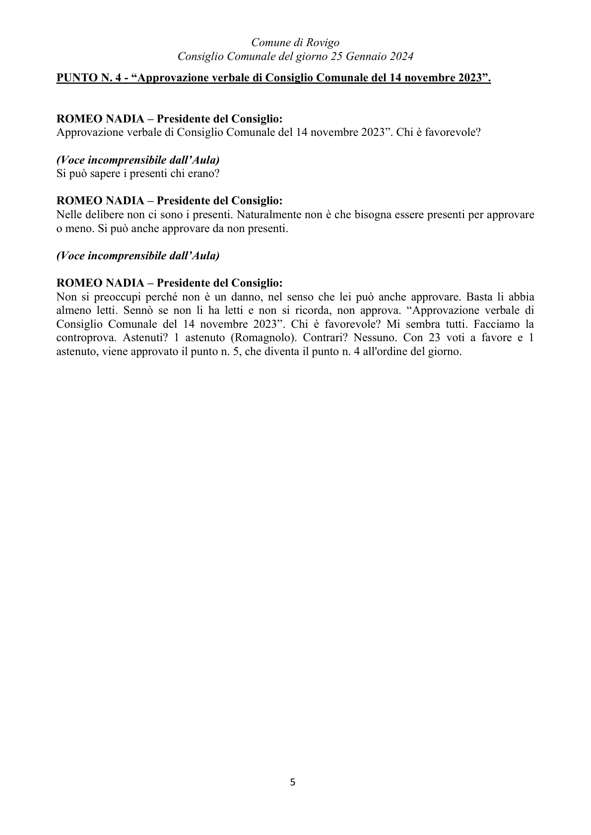 Pagina 54 del verbale
