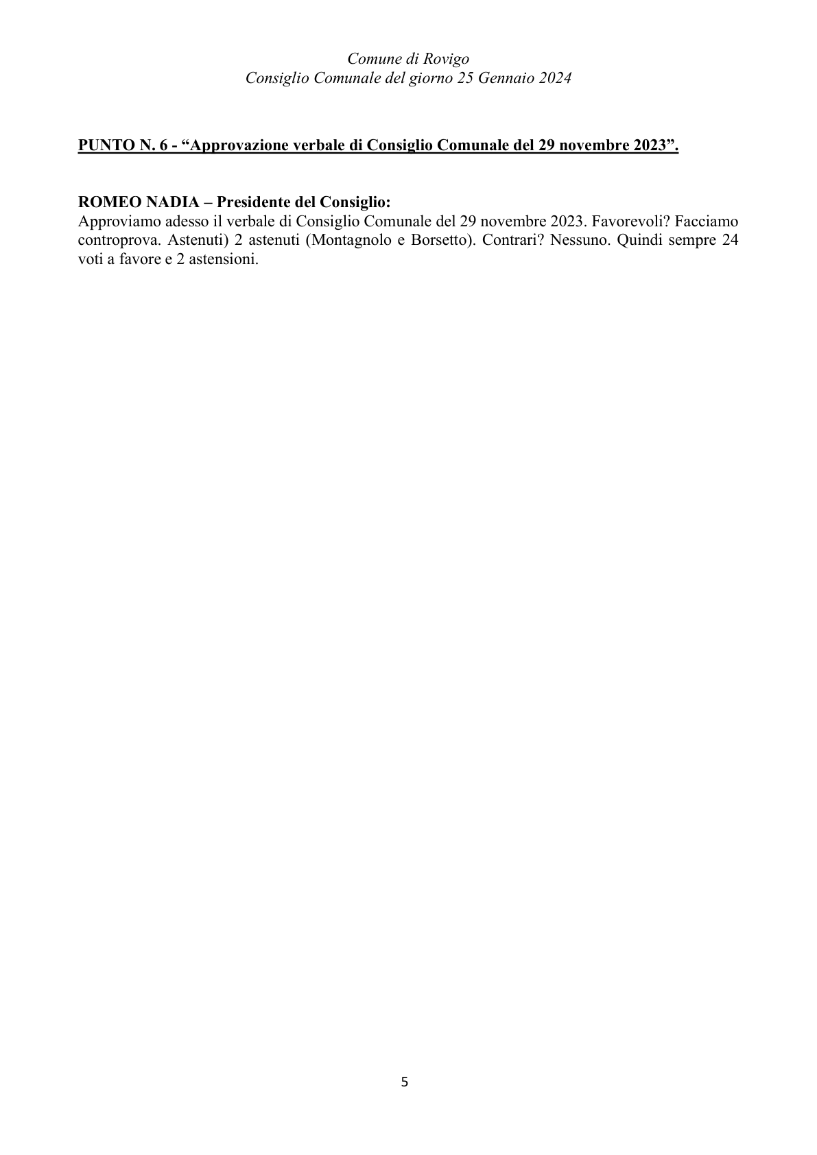 Pagina 56 del verbale