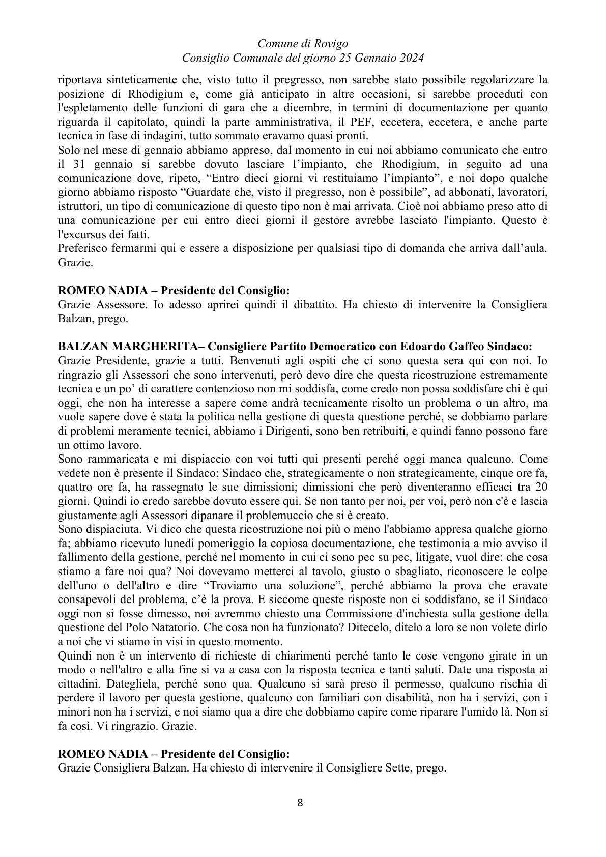 Pagina 8 del verbale