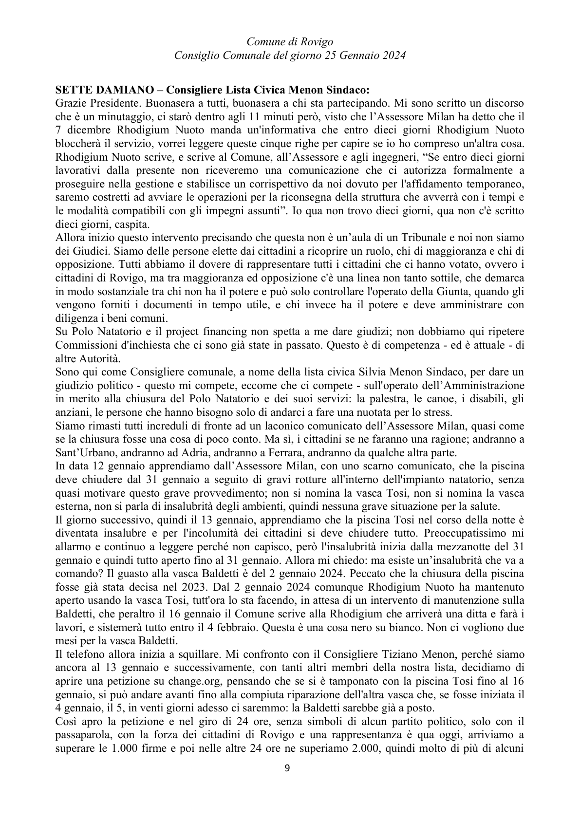 Pagina 9 del verbale