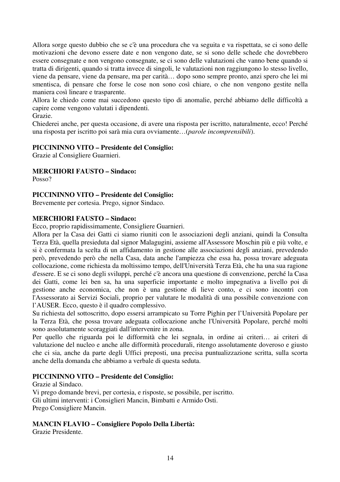 Pagina 14 del verbale
