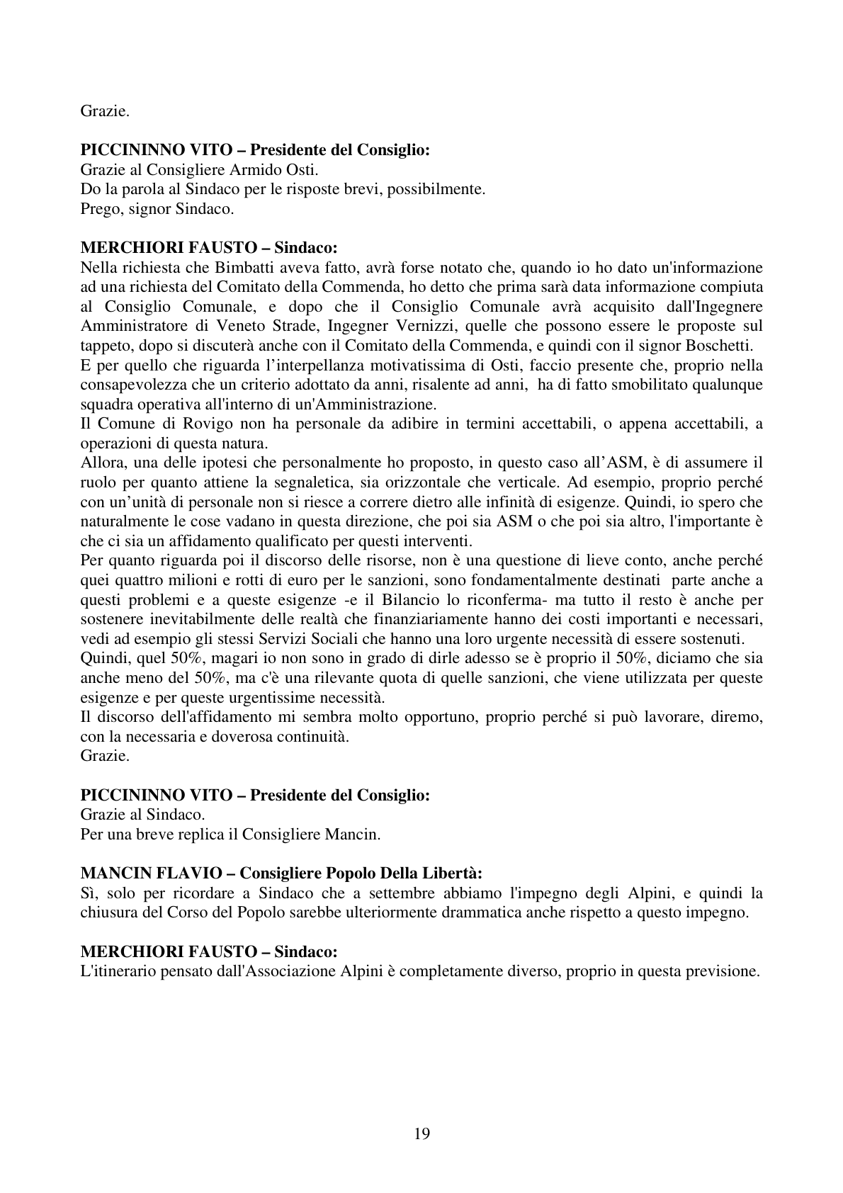 Pagina 19 del verbale